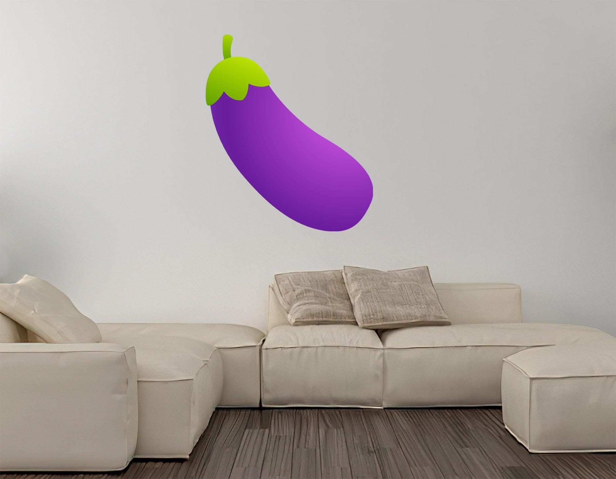 Egg plant Emoji Decal, Removable Sticker Wall Decal