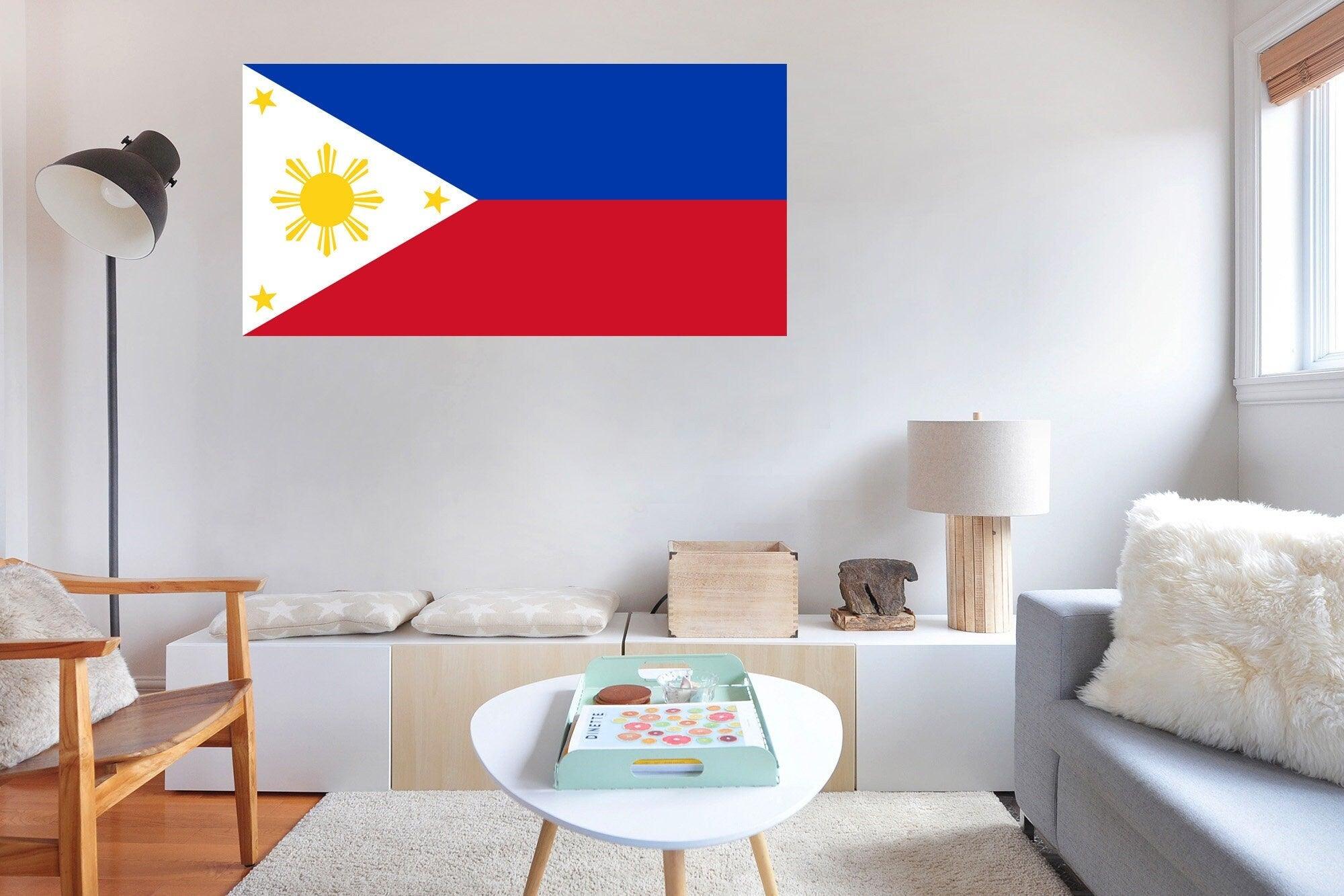 Filipino Flag Decal, wall Decal, Easily removed, Easily installed Filipino Flag sticker decal