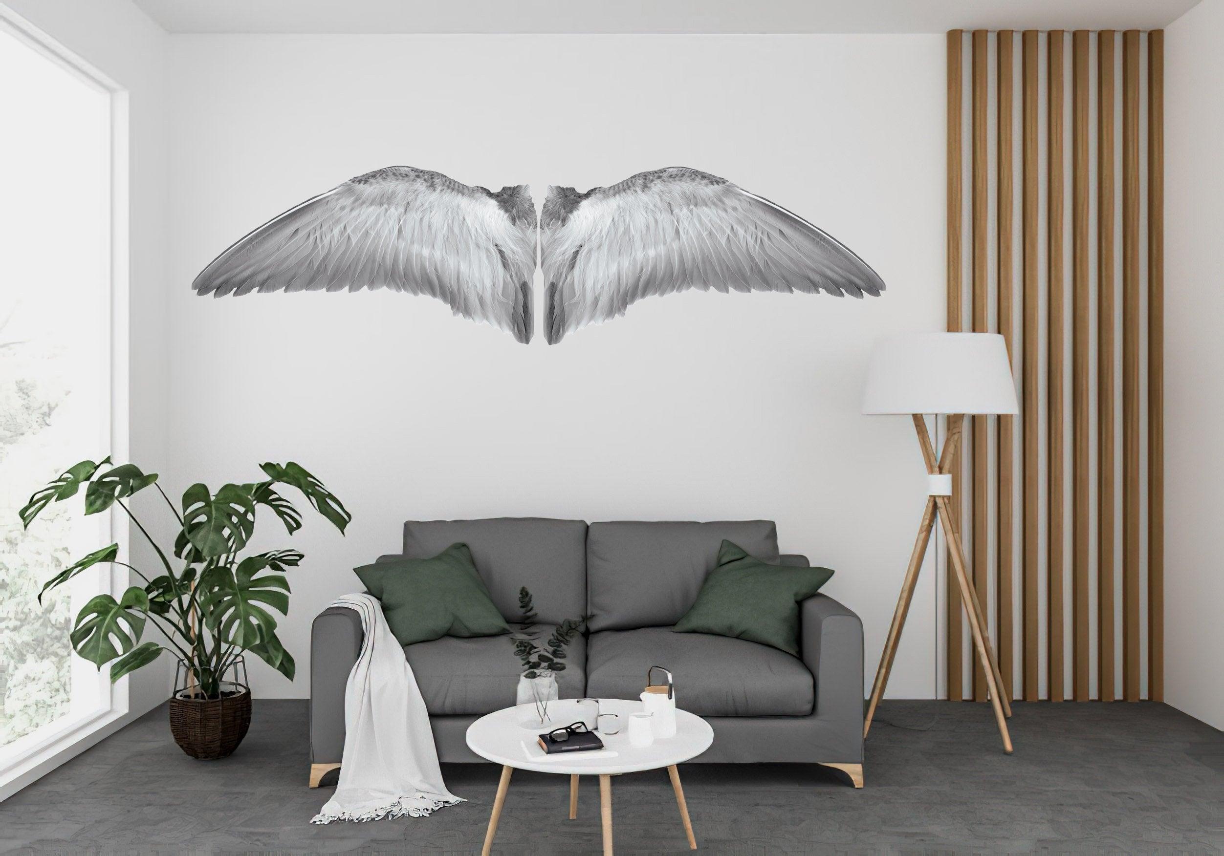 Gray Angel Wings Decal