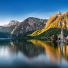Hallstatt with Mountains in Background Wide, Wallpaper, Peel-N-Stick and Removes Easily Anytime