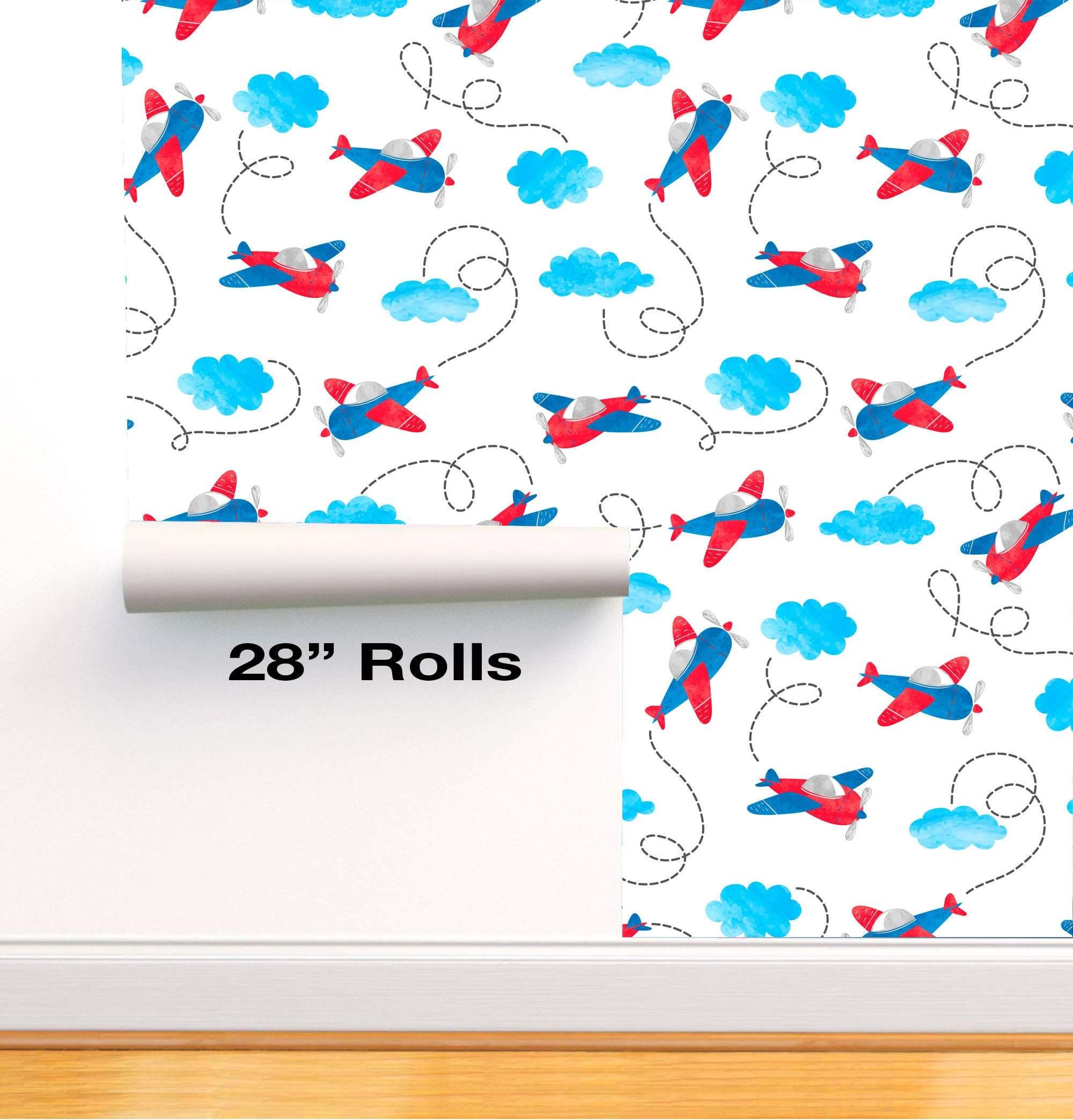 Helicopter Twirling in Clouds Removable Wallpaper in 28" Rolls