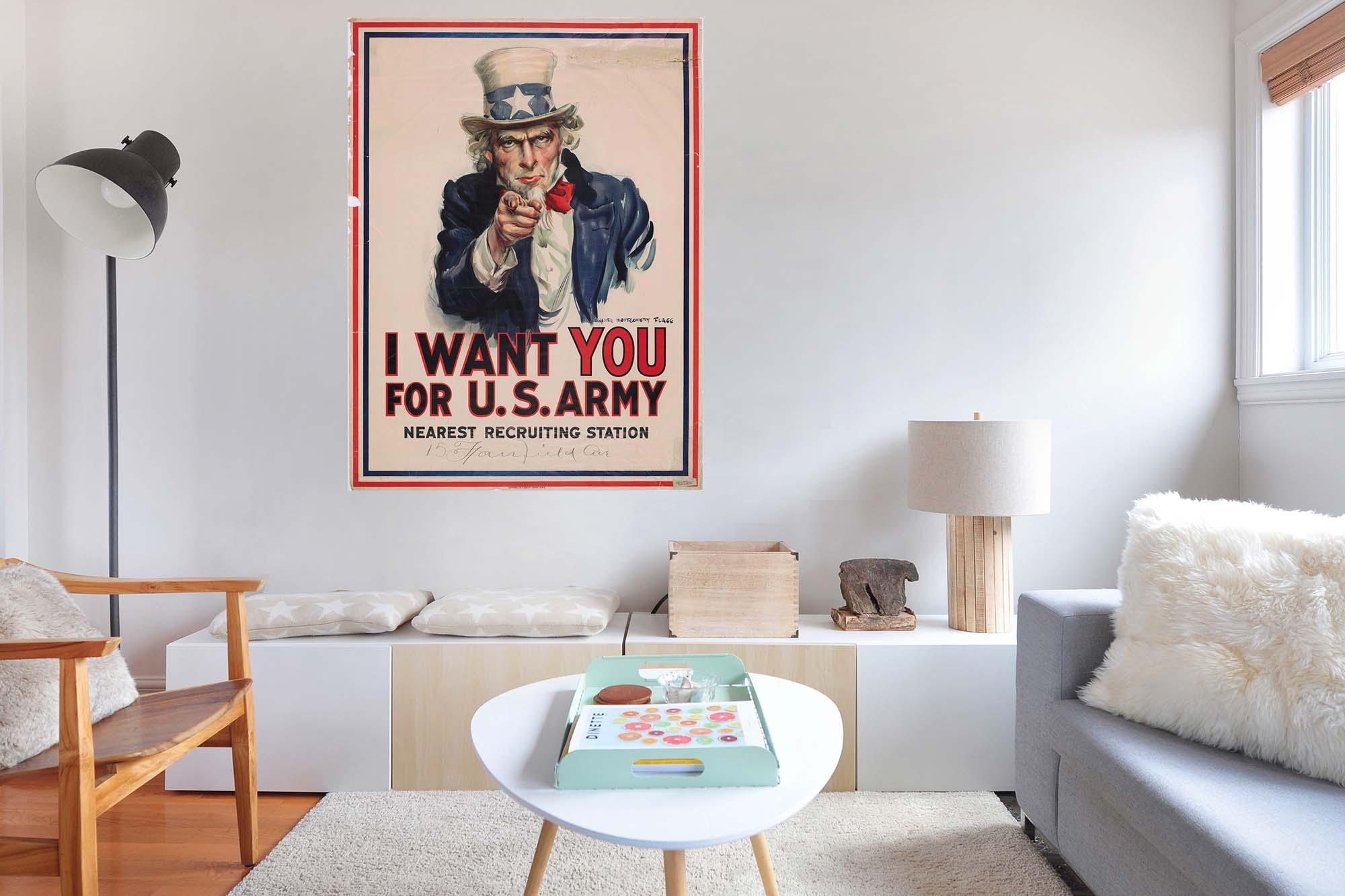 CoolWalls.ca diecut I Want You Vintage Poster, Wall Decal Sticker Wallpaper, PEEL-N-STICK, removable anytime. Great for a classroom