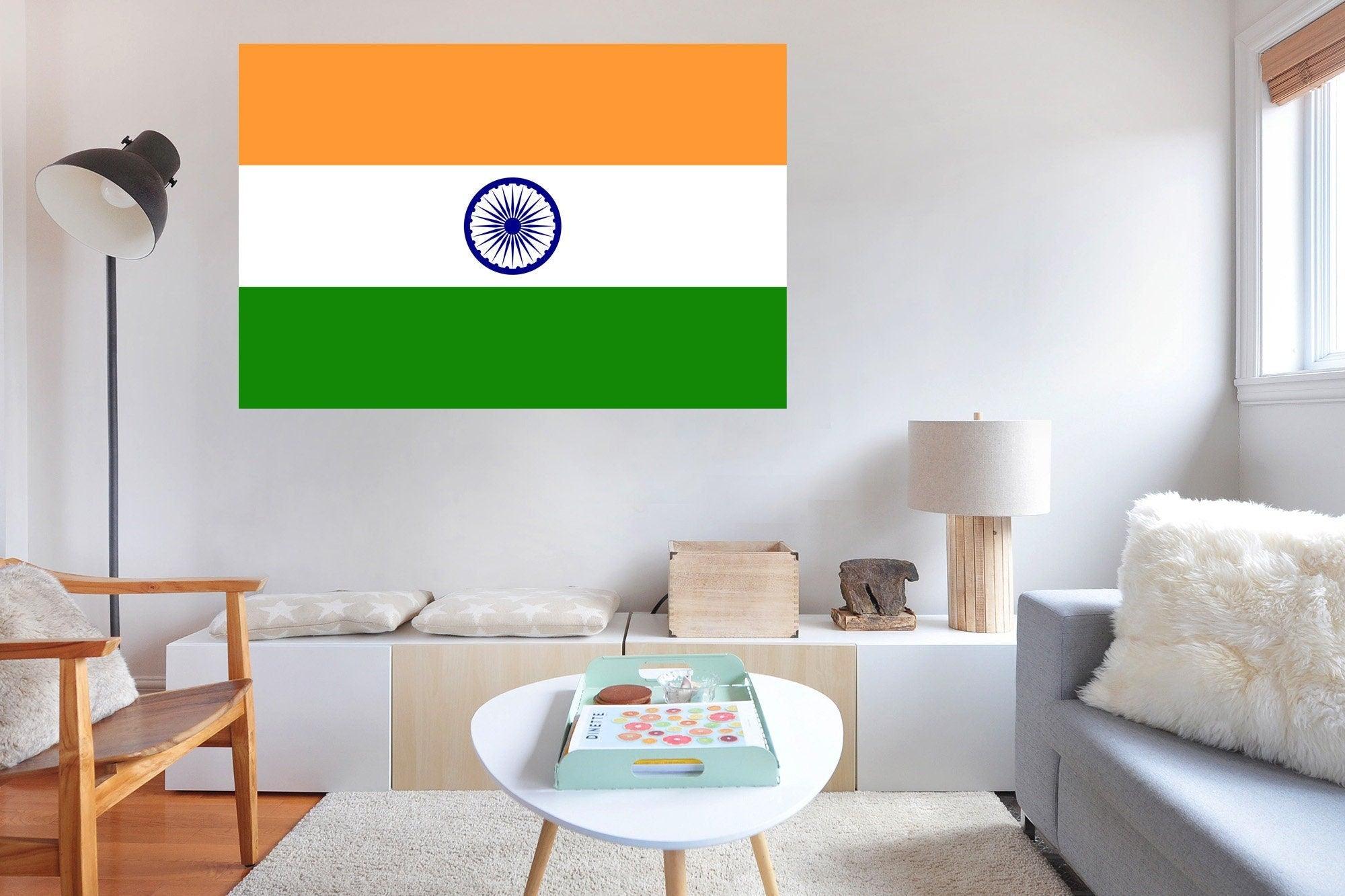 India Flag Decal, wall Decal, Easily removed, Easily installed, Great gift, India Flag sticker decal