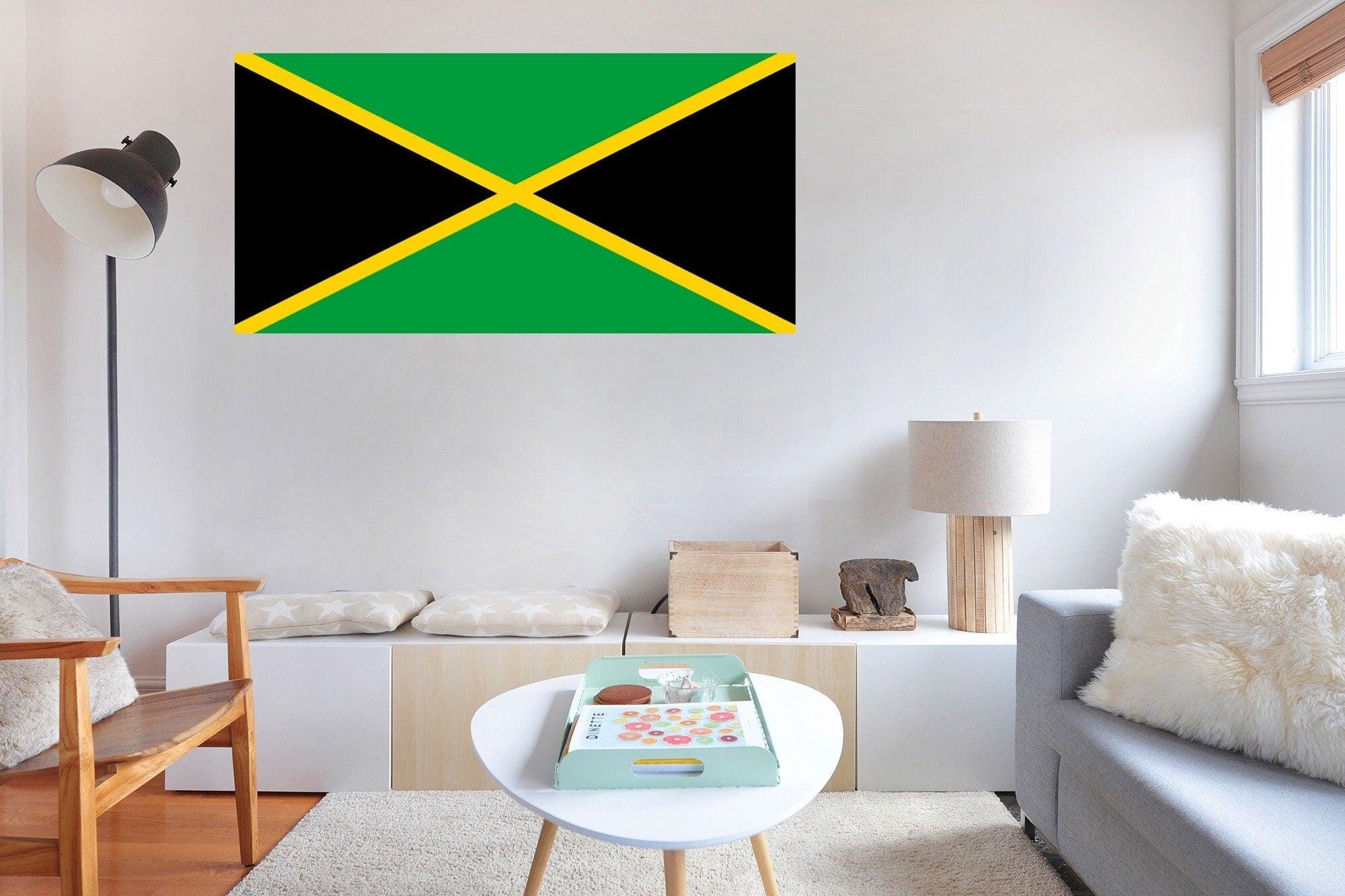 Jamaican Flag Decal, wall Decal, Easily removed, Easily installed, Great gift, Jamaican Flag sticker decal