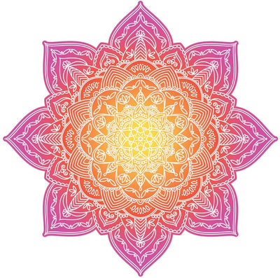 Mandala Yoga Wall Sticker Pink: Peel-N-Stick wall decal