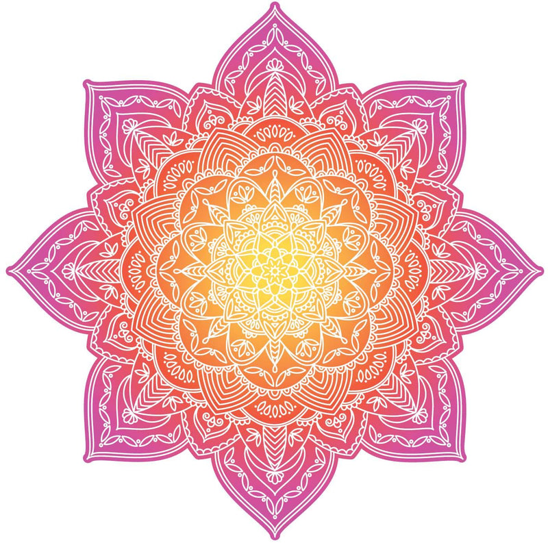 Mandala Yoga Wall Sticker Pink: Peel-N-Stick wall decal