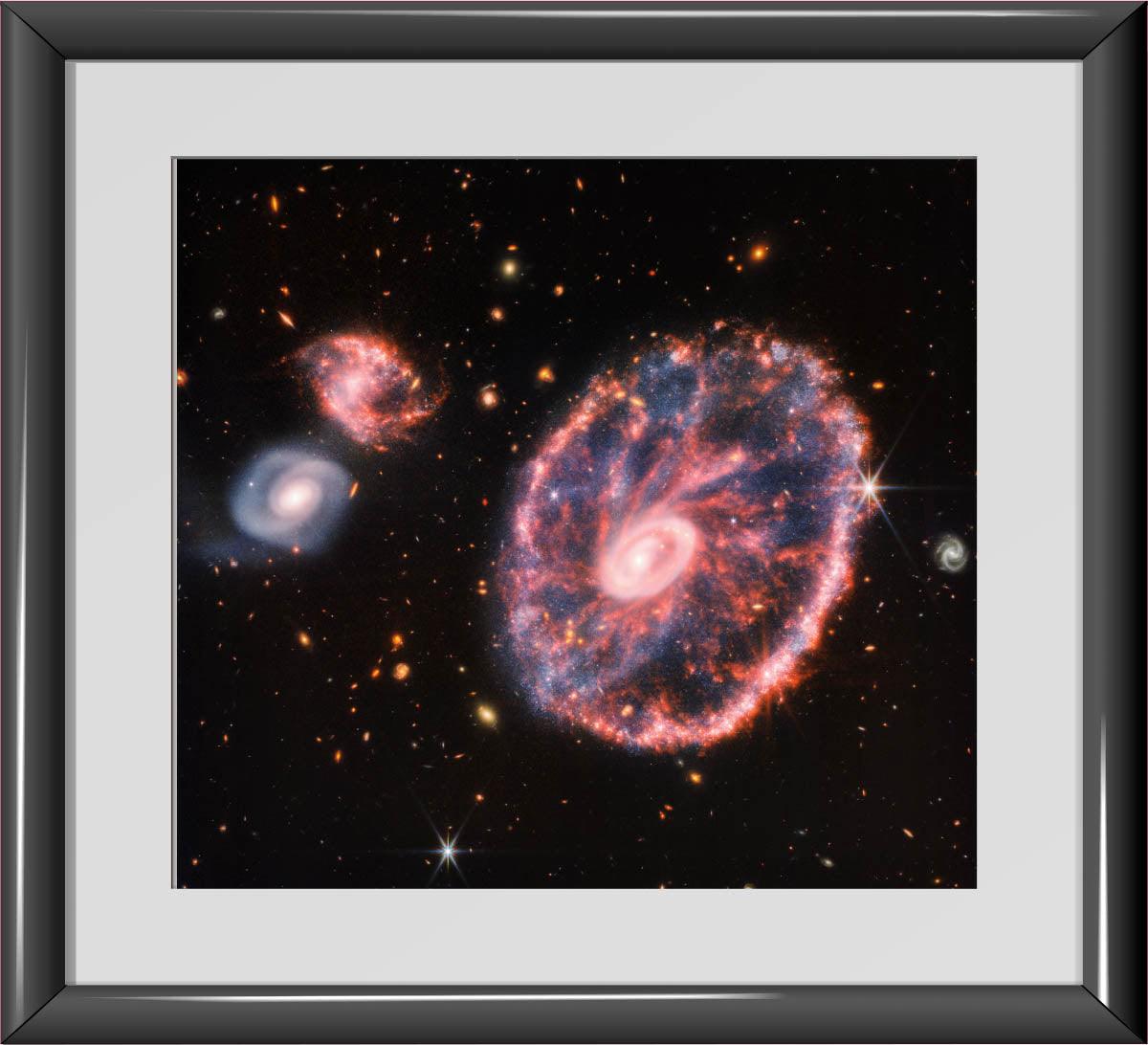 NASA James Webb Telescope Cartwheel Galaxy (NIRCam and MIRI Composite Image)