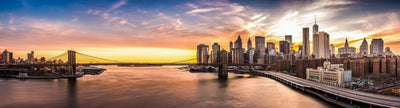 New York City overlooking Brooklyn Bridge at dusk