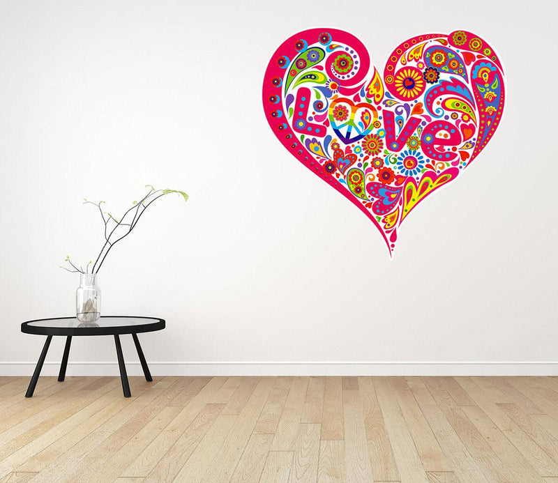 CoolWalls.ca sticker Pink Love heart wall decal,  Peel-N-Stick Wall Decal, Removable, Easy install