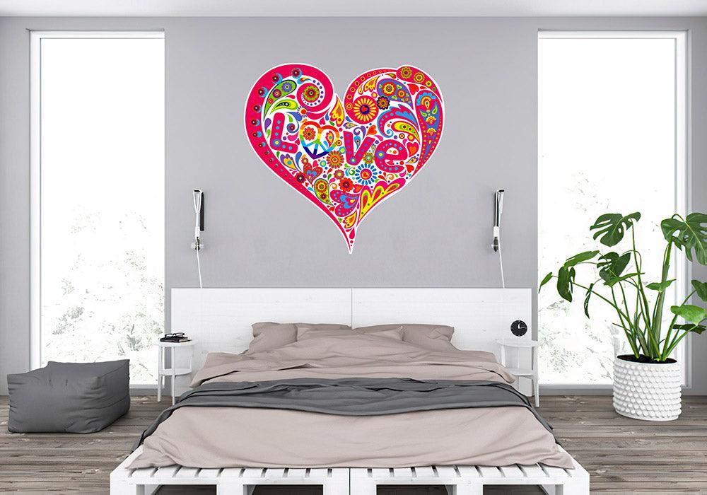 CoolWalls.ca sticker Pink Love heart wall decal,  Peel-N-Stick Wall Decal, Removable, Easy install