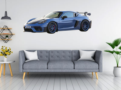 Porsche 718 Cayman GT4 RS, Car Wall Decal, Removable Fabric Wall Sticker, Super Car, Kids Bedroom, Man Cave Wall Art 041