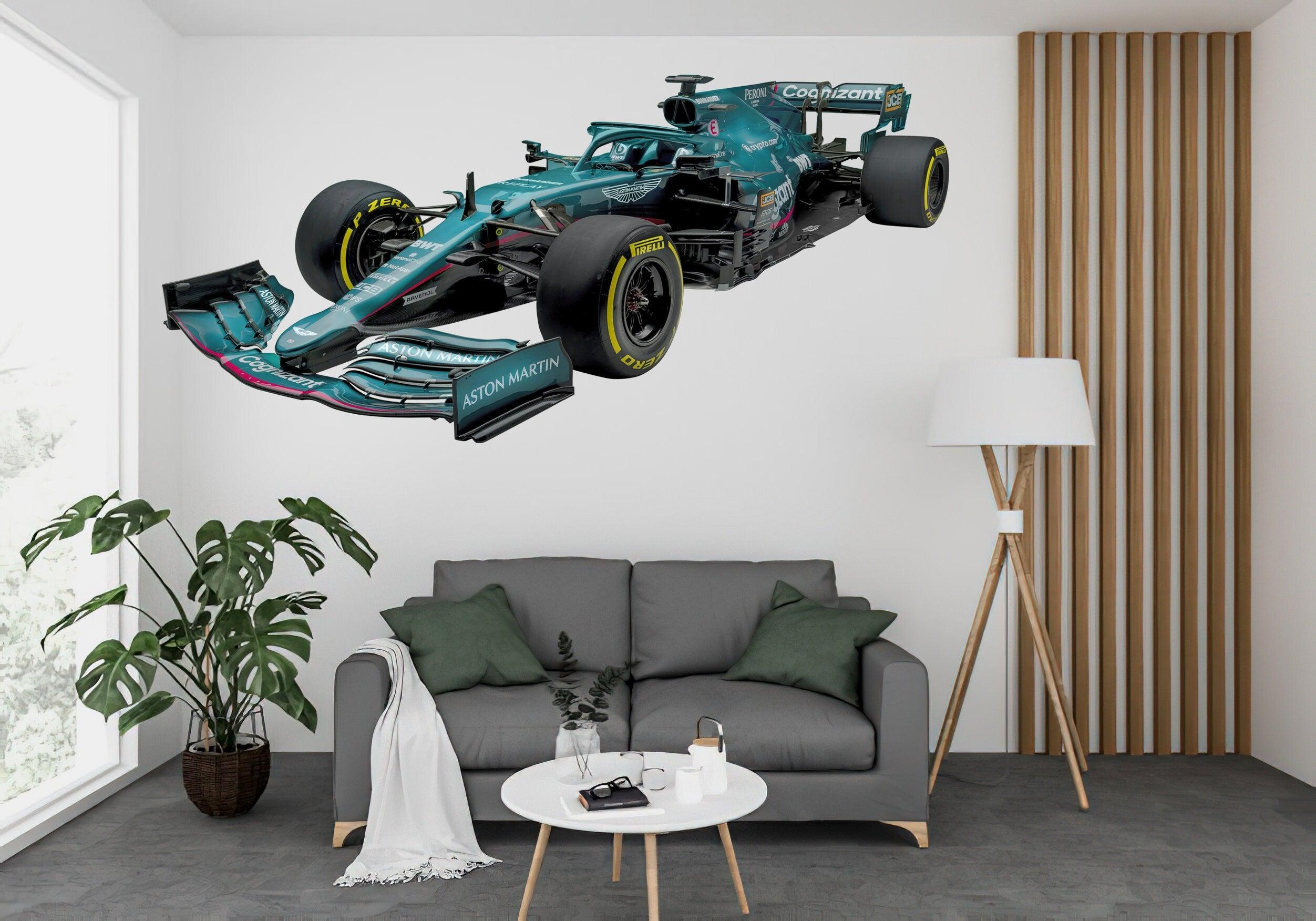 Formula 1 Race car, F1 2021 Aston Martin AMR21 Launch Wall Decal Sticker 002