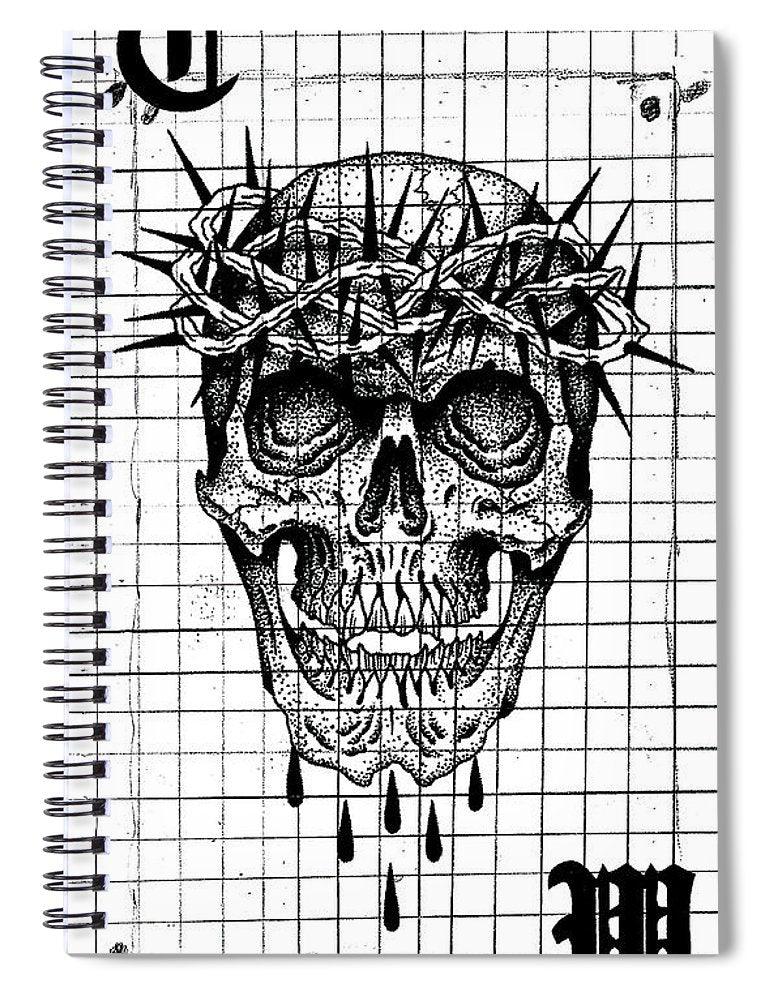 Pixels Spiral Notebook 6" x 8" Richard Skull  - Spiral Notebook