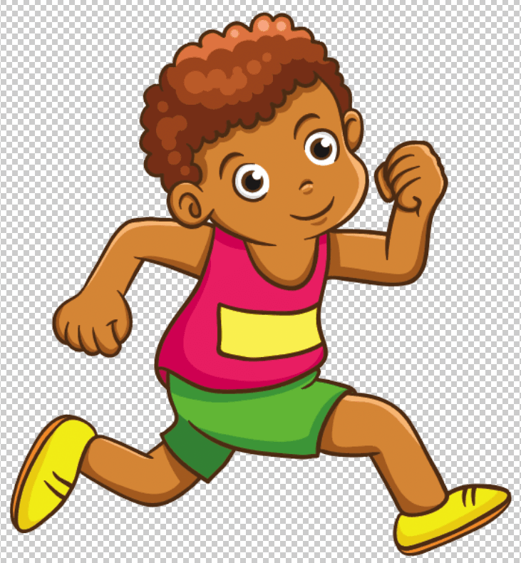 Running Kid: Removable Indoor, Fabric Peel-N-Stick Wall Decal: