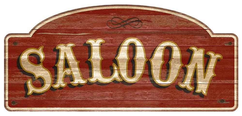 CoolWalls.ca DieCut Saloon Retro Bar Sign Decal, Wall Decal, Peel-N-Stick and Removes Easily Anytime