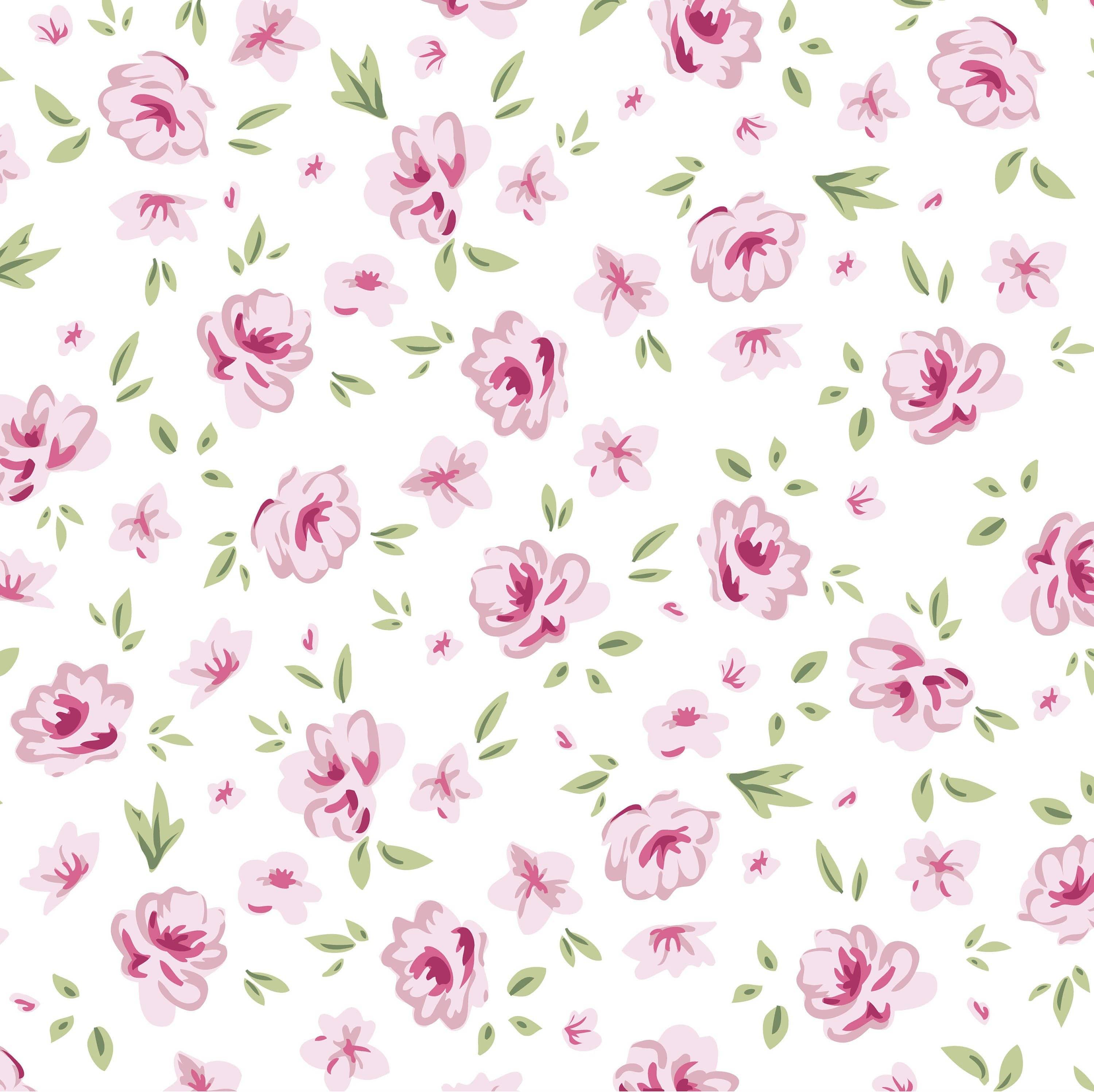 Shabby chic rose pattern floral seamless background 28" Wallpaper