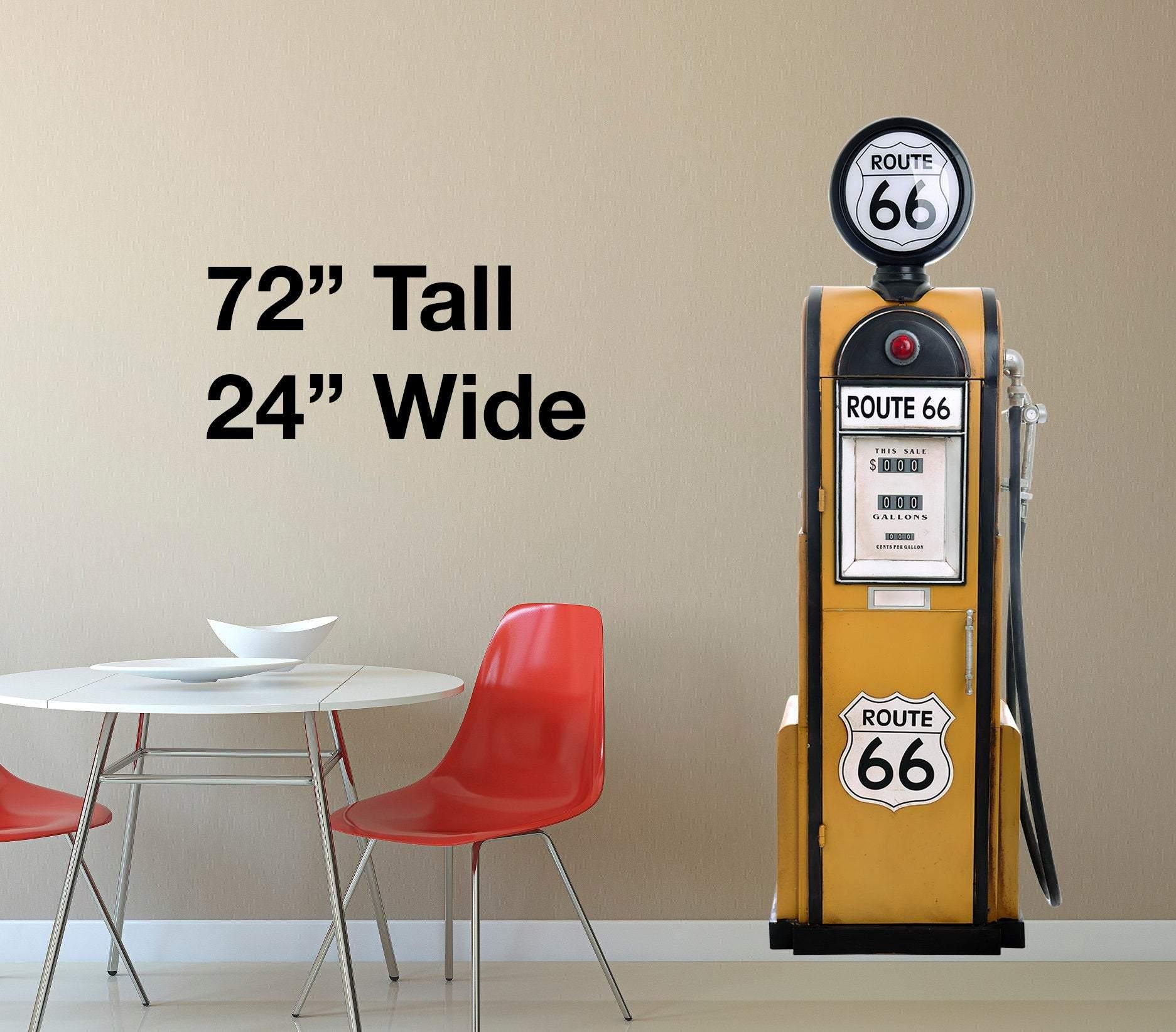 Vintage Gas Pump Decal | 74" x 23" | Man Cave | Fabric Decal | Removable| Authentic looking | Realistic