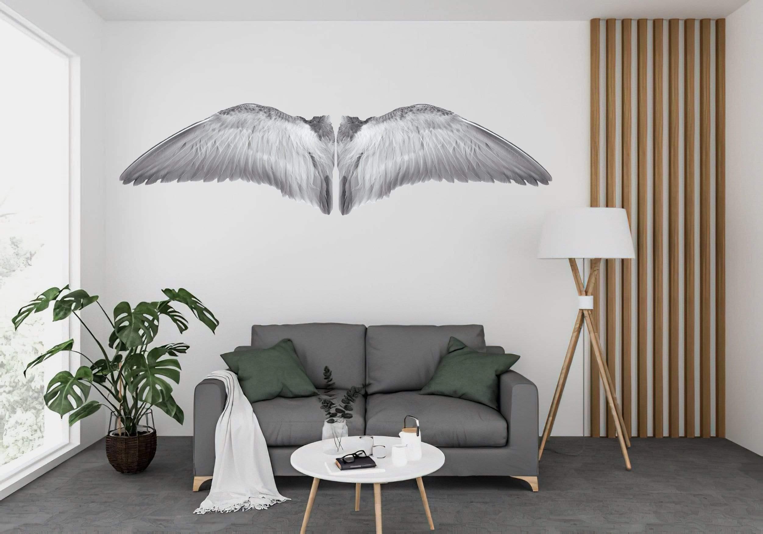White Gray Wings Die Cut to Wings, Wall Decals, Angel Wings, Bird Wings