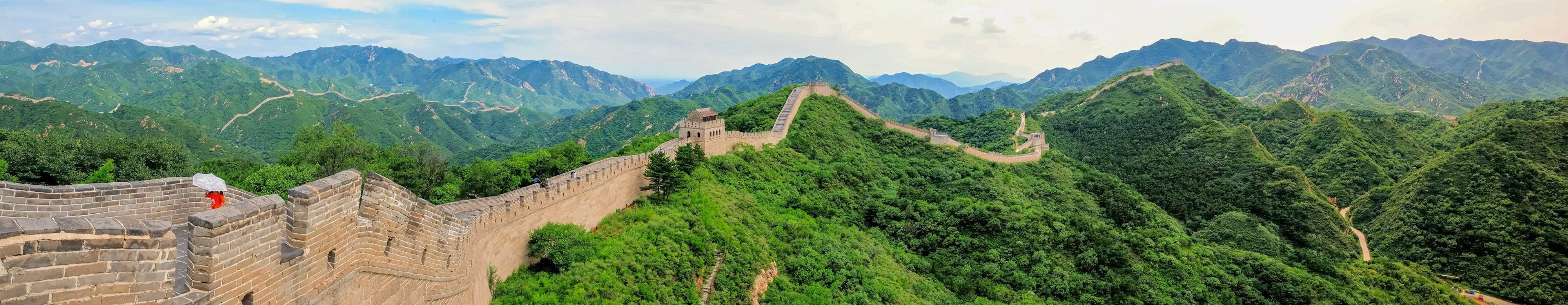 Wide Shot of Great wall China