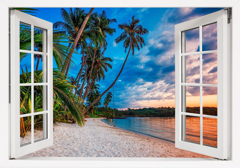 Window Scape Beach Swing Sunset 