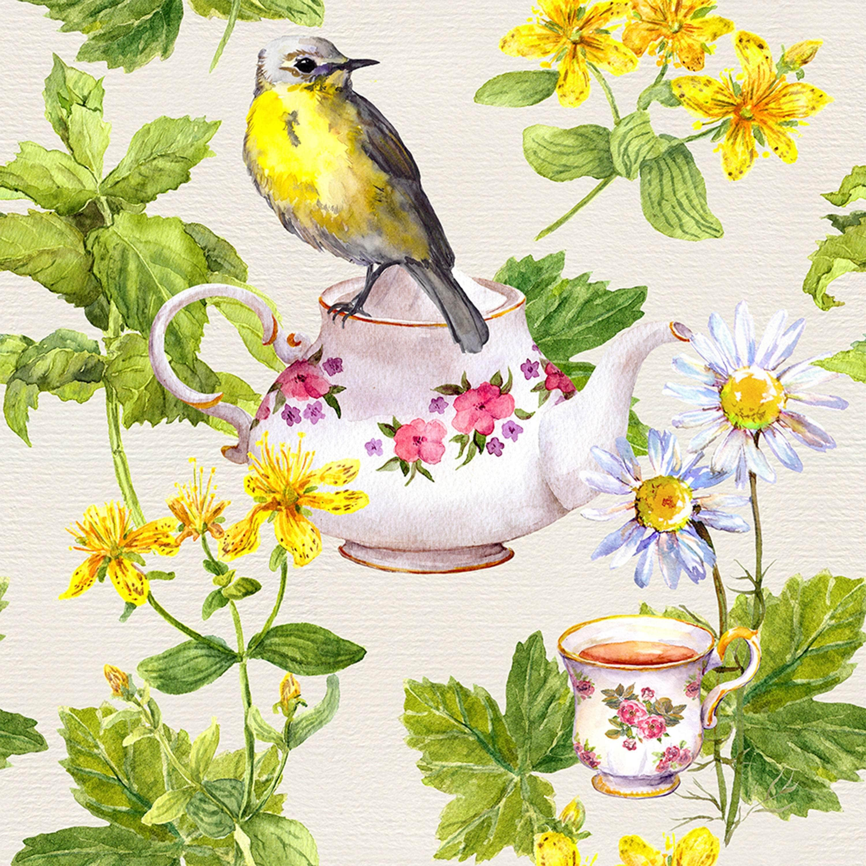 Yellow bird in a spring meadow Removable Wallpaper in 28" Rolls