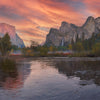 Yosemite El Capitan Sunset over the river image, High resolution GigaPixel Image