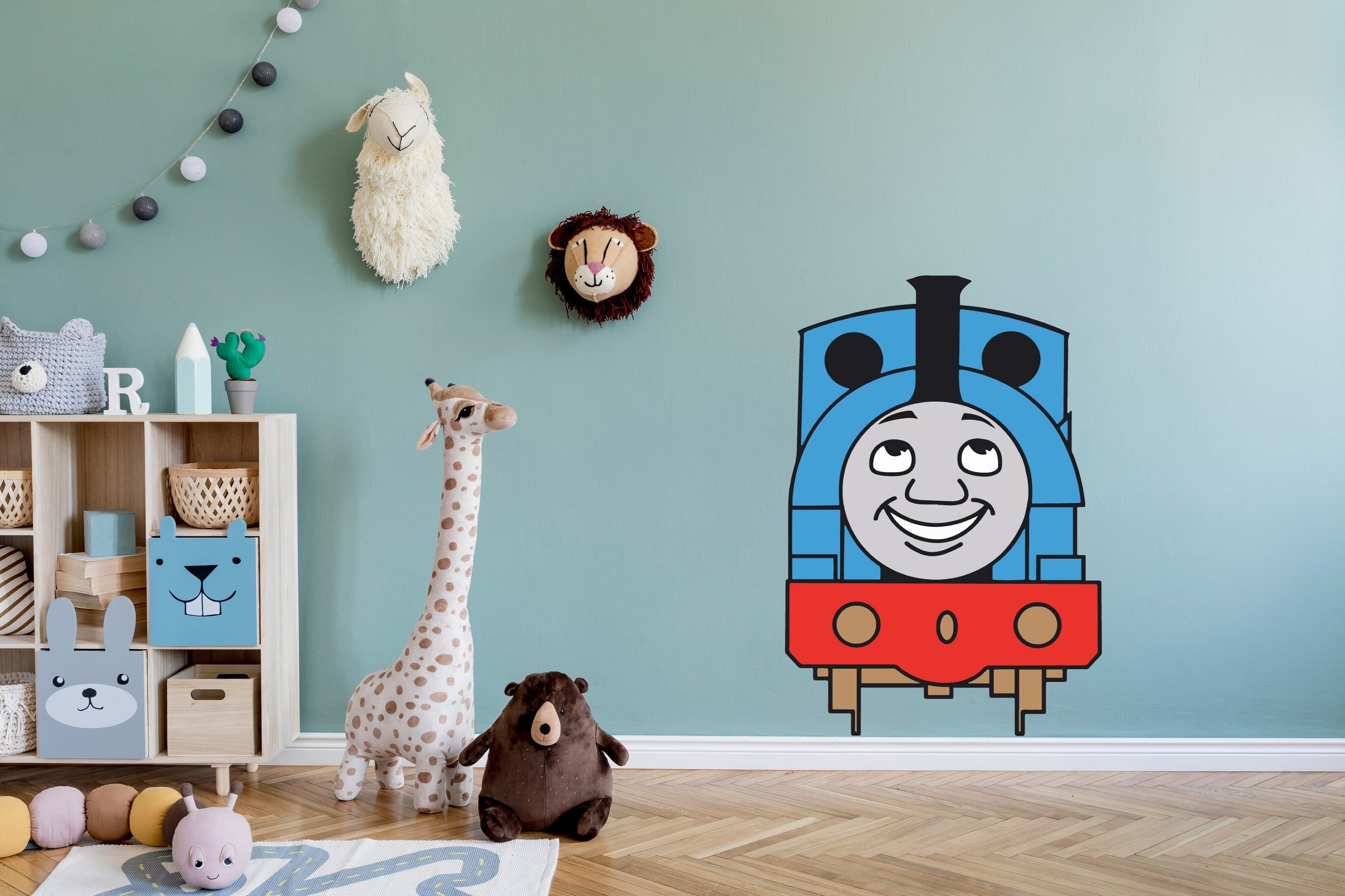 Thomas the Tank Engine Decal for Kids Room, Soft Fabric Decal, Peel-N-Stick Decal, Removable Anytime